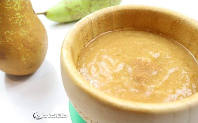 Warm Pear Puree With Skin | Baby Constipation Recipe